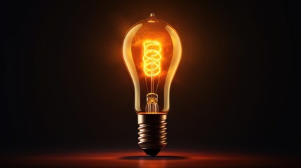 An electric light bulb on a dark background.