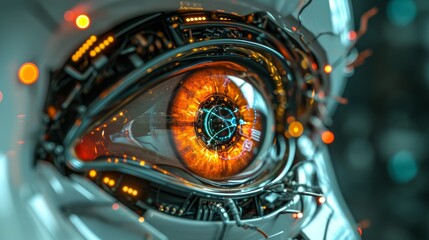 Robotic or Bionic Eye with Advanced Circuitry, Electronic Security Concept