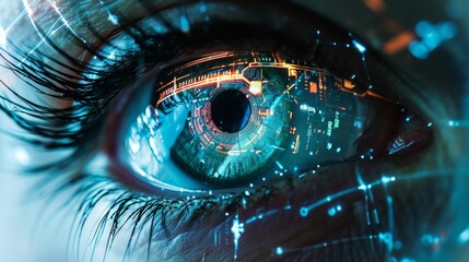 Robotic or Bionic Eye with Advanced Circuitry, Electronic Security Concept