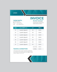 Minimal Corporate Business Invoice design template vector illustration bill form price invoice. Creative invoice template vector. business stationery design payment agreement design template