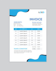 Minimal Corporate Business Invoice design template vector illustration bill form price invoice. Creative invoice template vector. business stationery design payment agreement design template