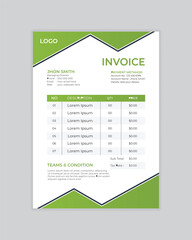 Minimal Corporate Business Invoice design template vector illustration bill form price invoice. Creative invoice template vector. business stationery design payment agreement design template
