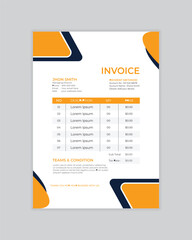 Minimal Corporate Business Invoice design template vector illustration bill form price invoice. Creative invoice template vector. business stationery design payment agreement design template