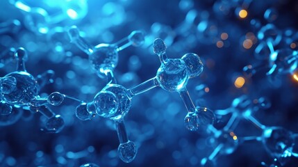 3D Illustration Molecule, Nanotechnology in medical research of biochemical processes - obrazy, fototapety, plakaty