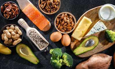 Composition with food products rich in biotin