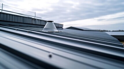 Close up of industrial roofing on a building    