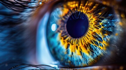 Extreme Close-Up of a Human Eye - Intricate Iris Details and Colors