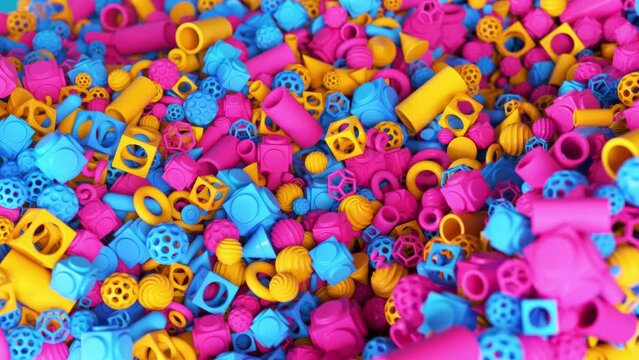4K animation of geometric shapes in motion