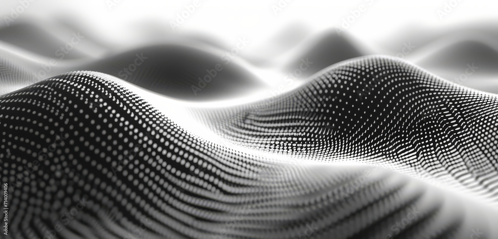 Canvas Prints Vibrant black and white abstract sound waves with a smooth gradient.