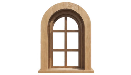 Wooden window isolated on transparent background.