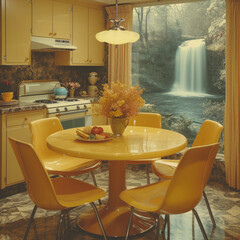 Yellow & Brown Vintage Dining Area: Classic Elegance