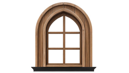 Obraz premium Wooden window isolated on transparent background.