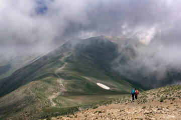 hiker in the mountains