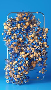 4K animation of geometric shapes in motion