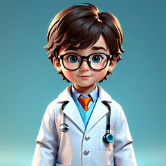 3d illustration of a little boy, National doctors day, Generated AI