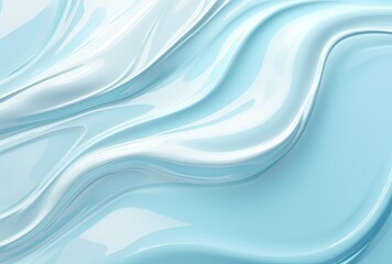 Artistic smears of creamy cosmetic texture on a blue background, creating an aesthetically pleasing visual.