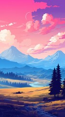 Abstract contemporary aesthetic backgrounds landscapes in soft tones. ai generated