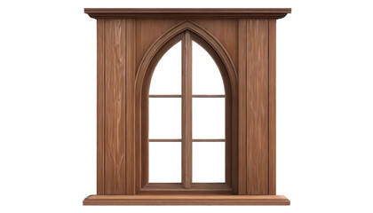 Obraz premium Wooden window isolated on transparent background.