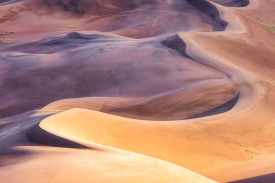 Details of sand dunes in Greand Sand Dunes National Park in Colorado, USA
