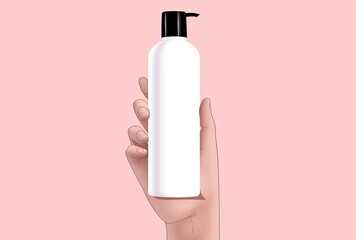 A mockup of a body lotion pump bottle with a buttery texture design. - obrazy, fototapety, plakaty