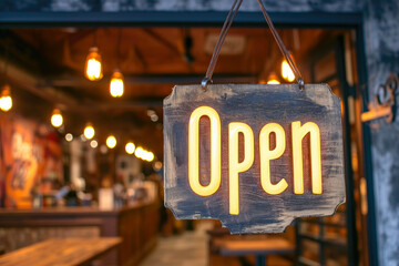 Shopfront Charm: Fuzzy Open Sign