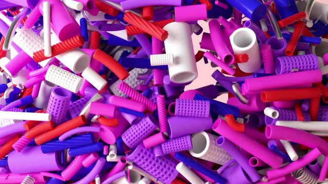 4K animation of geometric shapes in motion