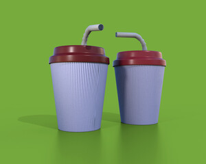 Cup Mockup - Blank Space For Your Sticker Or Brand LOGO - 3D Render Cup Mockup 