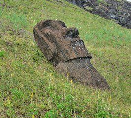 The Rano Raraku Moai are a series of monolithic volcanic stone sculptures located on Easter Island, Chile. They were carved by the Rapa Nui people,  between 1200 and 1700 AD. (1)