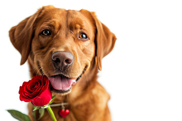 Red Labrador Spreading Happiness with Necklace