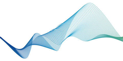 Abstract wavy lines flowing curve colorful gradient color on transparent background. Abstract white background colorful lines. modern wavy stripes on white background isolated.	