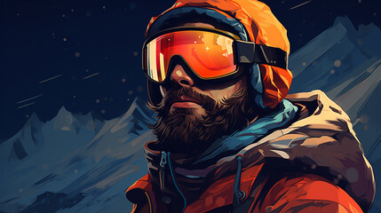 person in the mountains,generate ai	