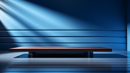 Obraz premium Abstract blue background with podium.