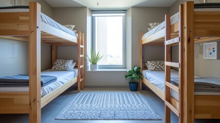 Student dormitory with bright and simple rooms