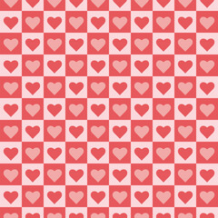 Seamless pattern with hearts pink valentines