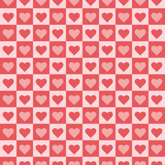 Seamless pattern with hearts pink valentines