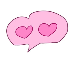 pink heart speech bubble