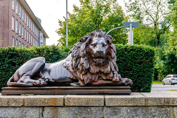 Bronze Lion in front of the 