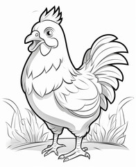 Fototapeta na wymiar hen and rooster chicken ai generative 