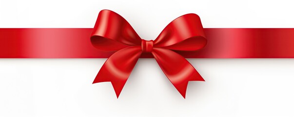 red ribbon on white background