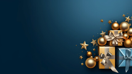 Gift background with copy space for Christmas gifts, holiday or birthday