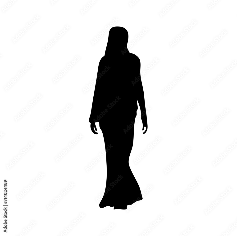 Wall mural silhouette of muslim hijab woman