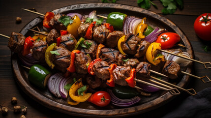 A plate of mouth-watering and succulent beef kabobs, a must-try dish during Ramadan