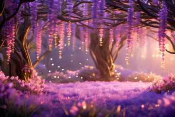 Enchanted Night in a Floral Bower of Lavender Bliss
