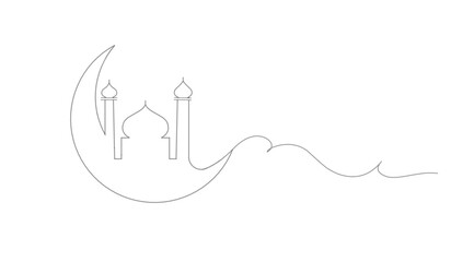 Ramadhan kareem icon. Ramadhan kareem icon in line art. Ramadhan kareem icon for background.