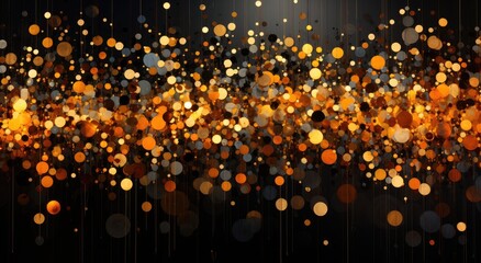 A mesmerizing display of glowing circles illuminated by the warm light of lanterns, creating a sense of tranquility in the midst of a dark night outdoors