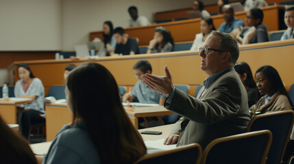 Fototapeta premium Professor teaching in action