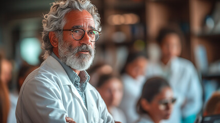 Fototapeta premium Science professor in a lab coat