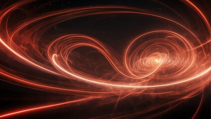 Fototapeta premium Spinning vortex of red light streaks and particles from Generative AI