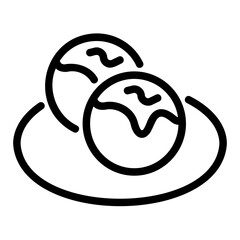 takoyaki outline icon