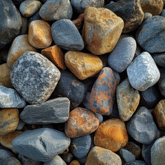 Smooth Pebbles on a Riverbed Brown Groundwork